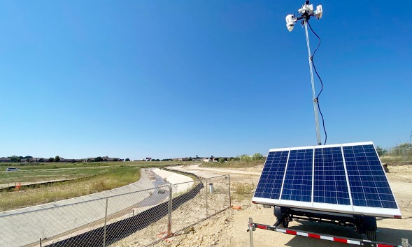 WCCT V Solar Surveillance Trailer Deployed at Rosewood Dr Job Site