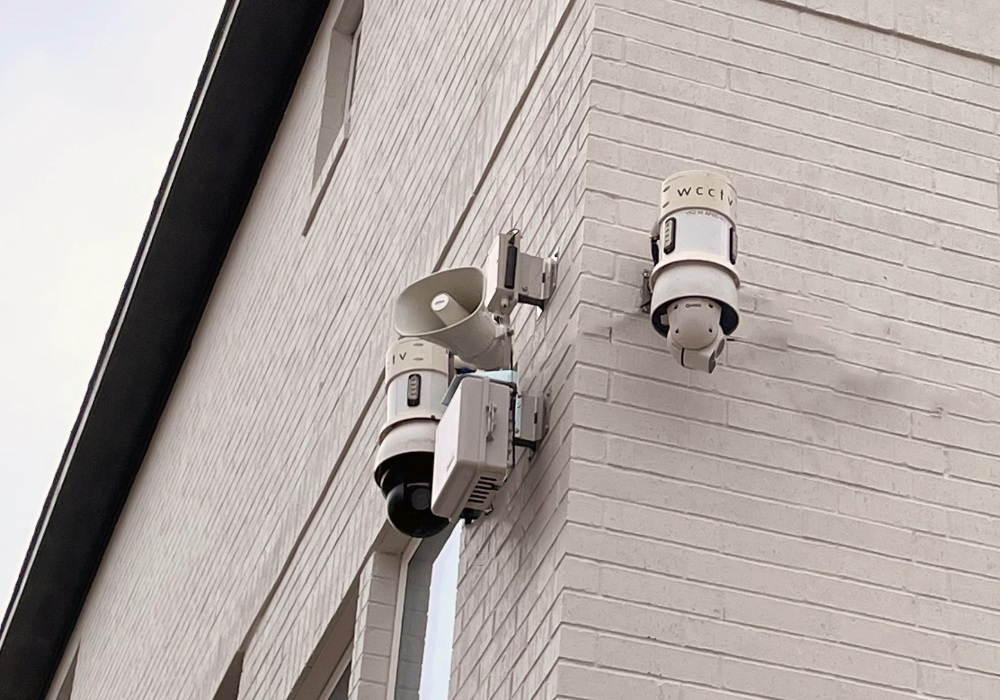 Two WCCTV Pole Cameras on a Building