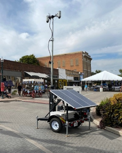 Solar Trailer Deployed Downtown - Thumb