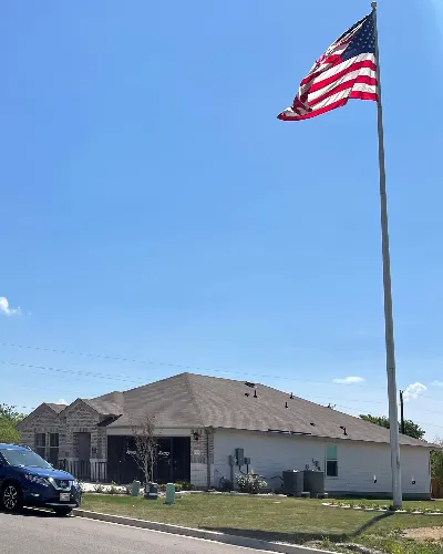 US Flag on Street - Thumb