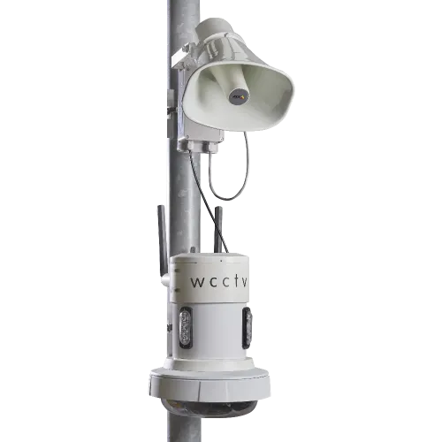 Pole Camera Voice Address System