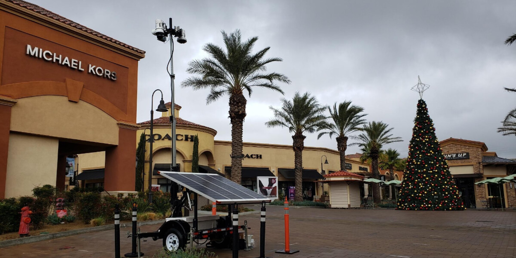 Solar Surveillance Trailer at Retail Lot