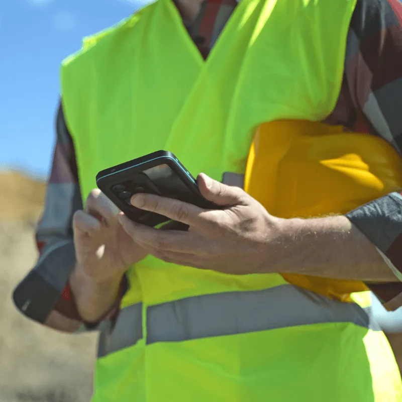 Construction Worker Using Phone