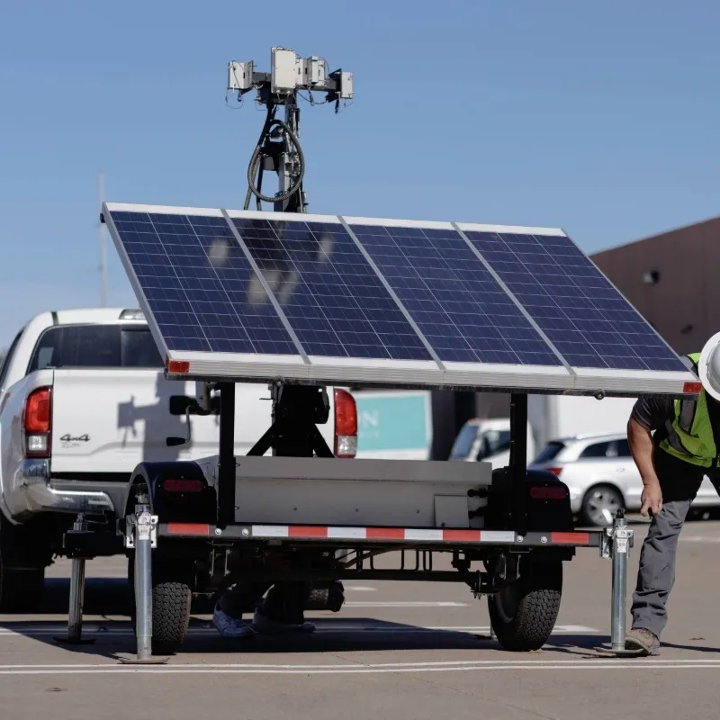 WCCTV Solar Trailer Being Installed by Engineers