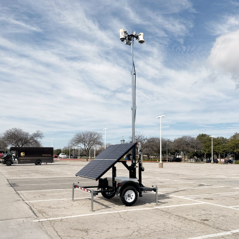 LotGuard Pro Solar Surveillance Trailer Deployed at Parking Lot