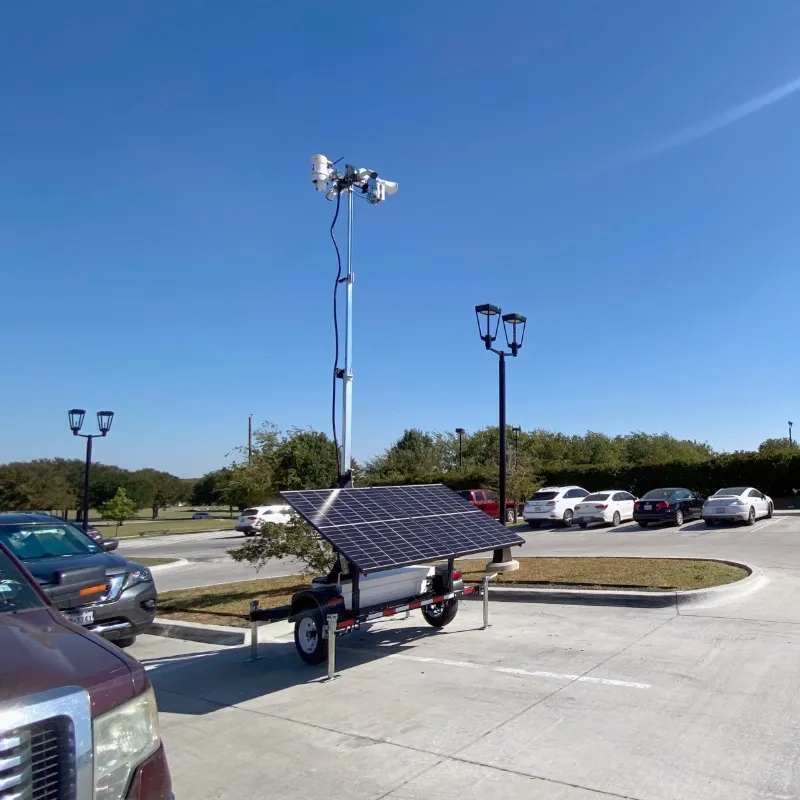 A LotGuard Pro Surveillance Trailer at Parking Lot