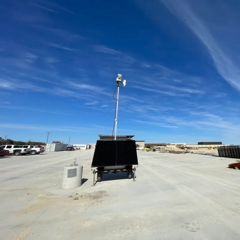 trailer at an airport being constructed