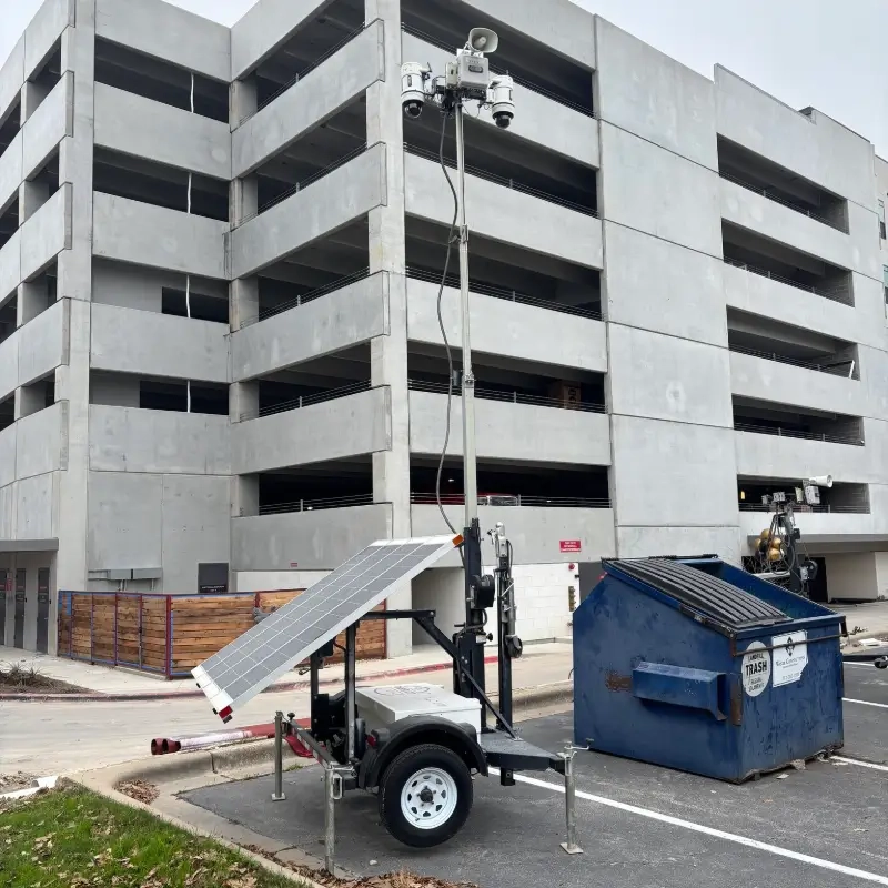 Trailer covering multi story parking lot