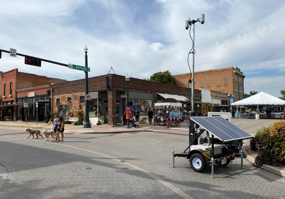 Solar Surveillance Trailer Deployed Downtown - Header