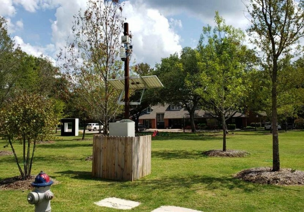 Solar Powered Pole Camera in Park - Header