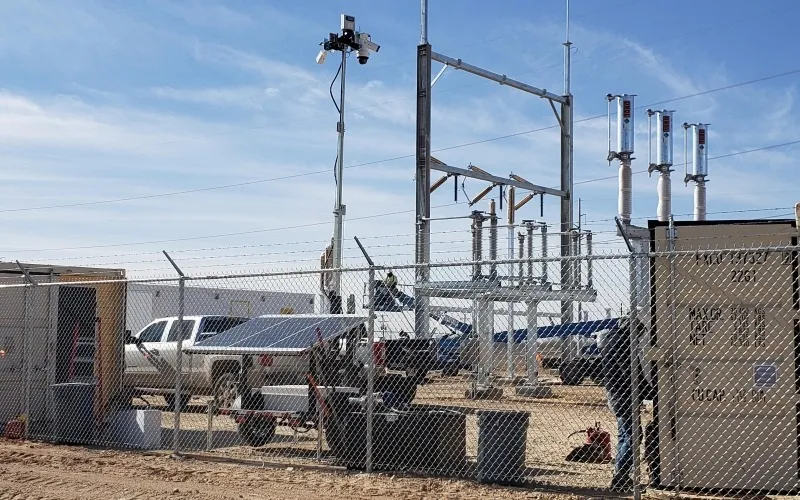 Surveillance Trailer at Electrical Construction Site