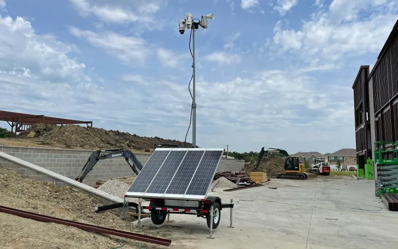 Surveillance Camera Trailer at Jobsite