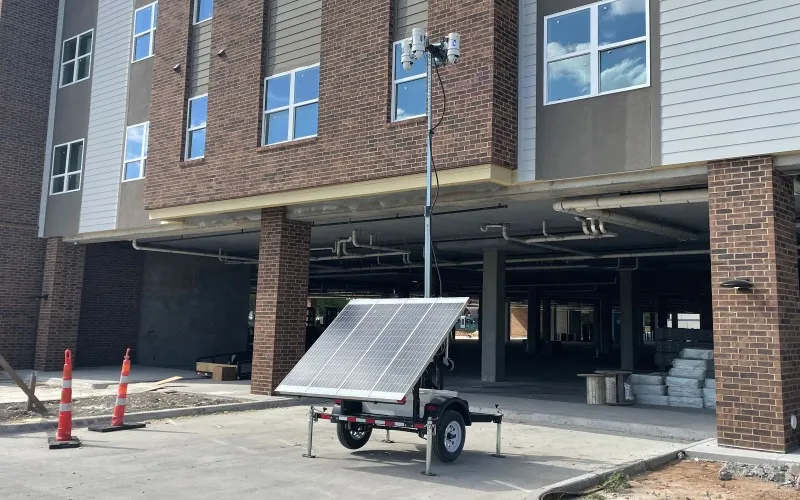 WCCTV Solar Surveillance Trailer Construction Site