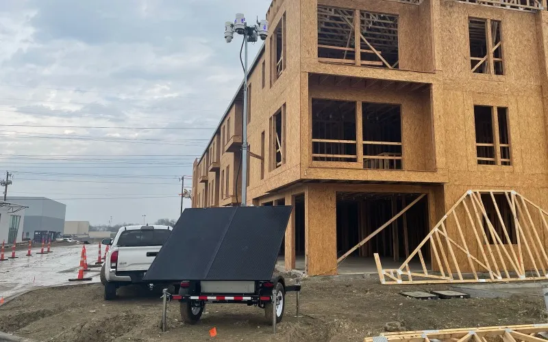 Mobile Surveillance Camera Trailer Jobsite