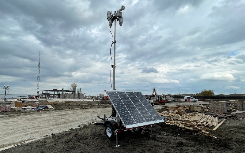 Solar Surveillance Trailer Construction Site
