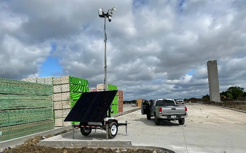 Mobile Surveillance Trailer at Jobsite