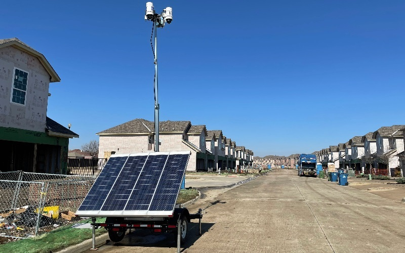 Solar Surveillance Trailer at Residential Construction Site